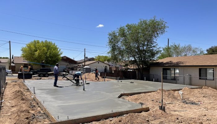 Foundation poured and finished for a new construction residential home in Kingman, Arizona.