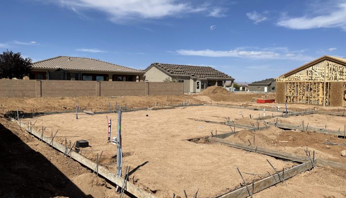 Subgrade prepared and compacted for a new construction home in Kingman, Arizona.