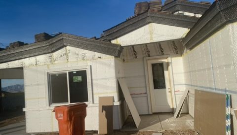 A home Being prepared for stucco in Kingman, Arizona.