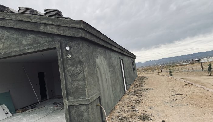 Stucco applied on a residential home in Kingman, Arizona.