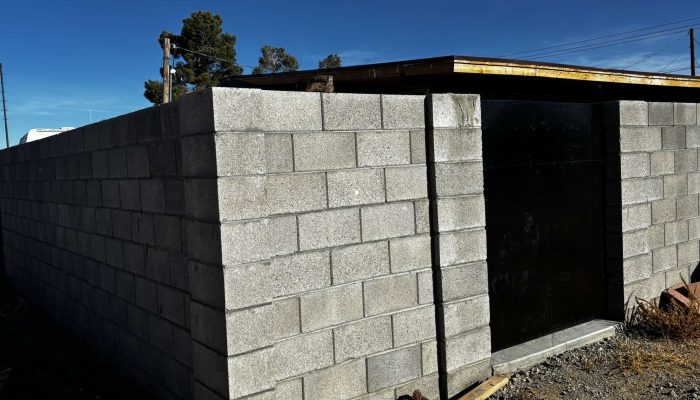 Finished block wall around the backyard of a home in Kingman, Arizona.